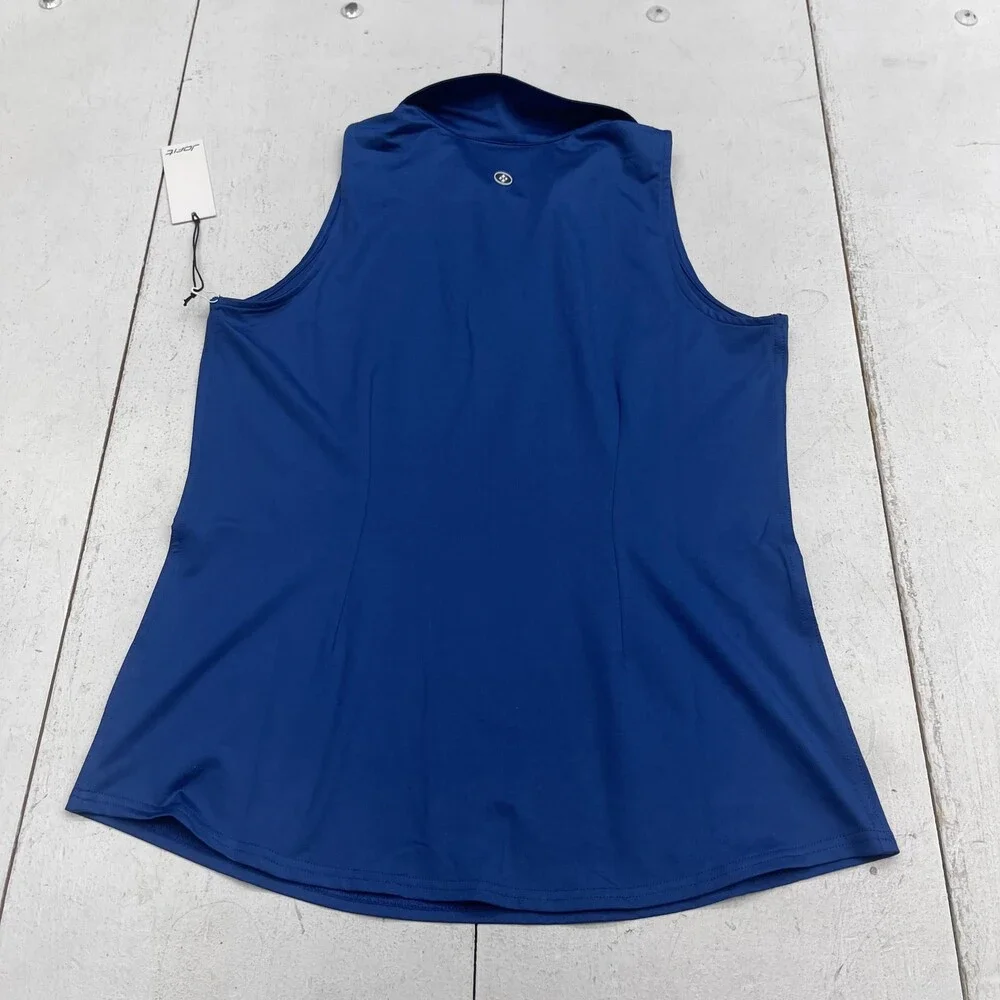 Jofit Polo Shirt Womens Medium Blue Sleeveless Johnny Collar UPF 50+ Golf Top - Picture 8 of 8